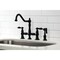 Kingston Brass KS3270PKLBS Duchess Bridge Kitchen Faucet W/ Brass Sprayer, Matte Black KS3270PKLBS - alternate 6